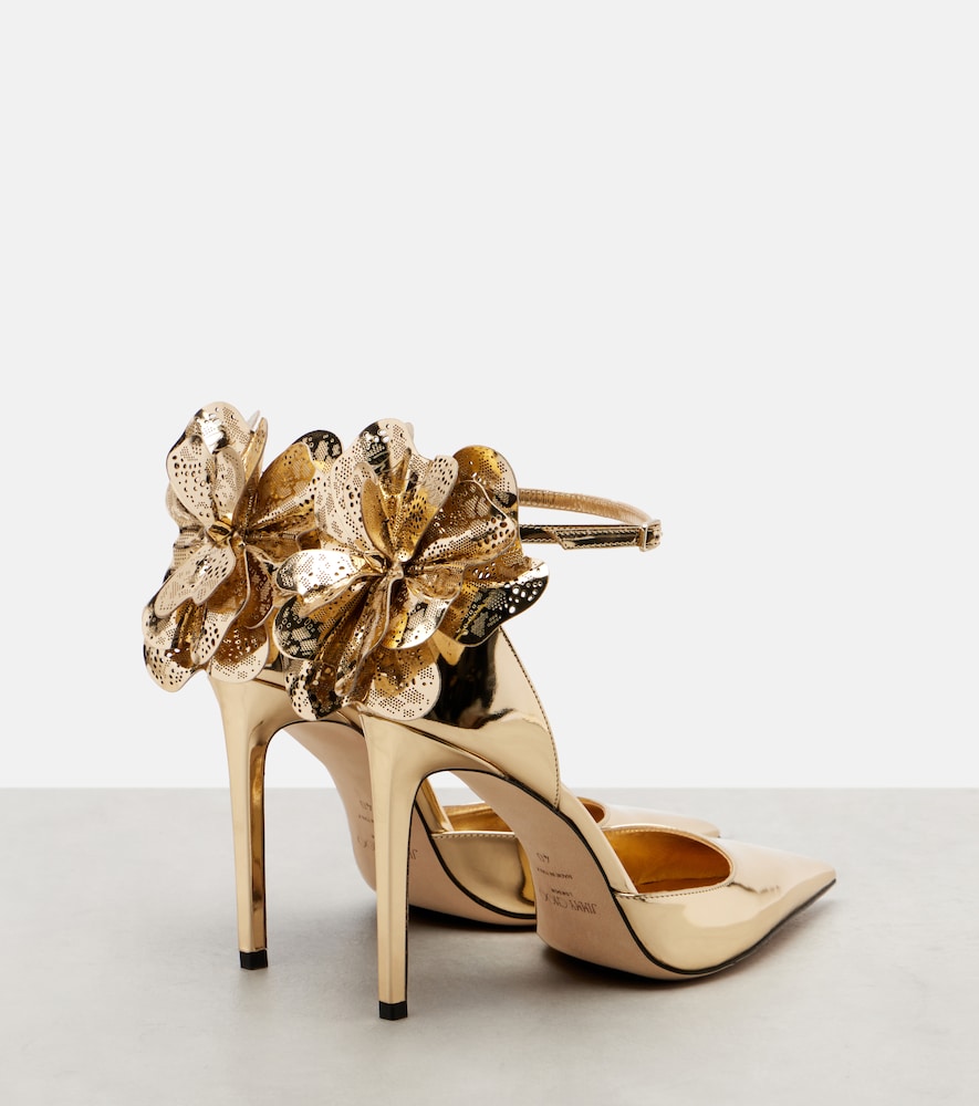 Jimmy Choo Marja 100 metallic leather pumps