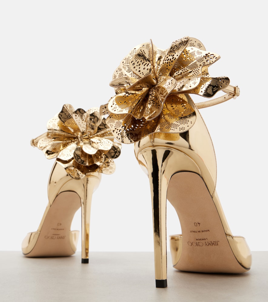 Jimmy Choo Marja 100 metallic leather pumps