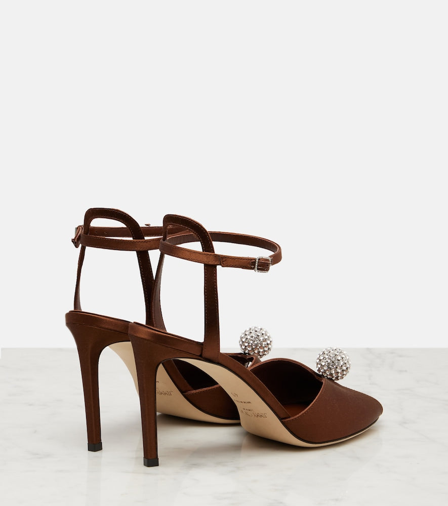 Jimmy Choo Sacora 85 satin peep-toe sandals