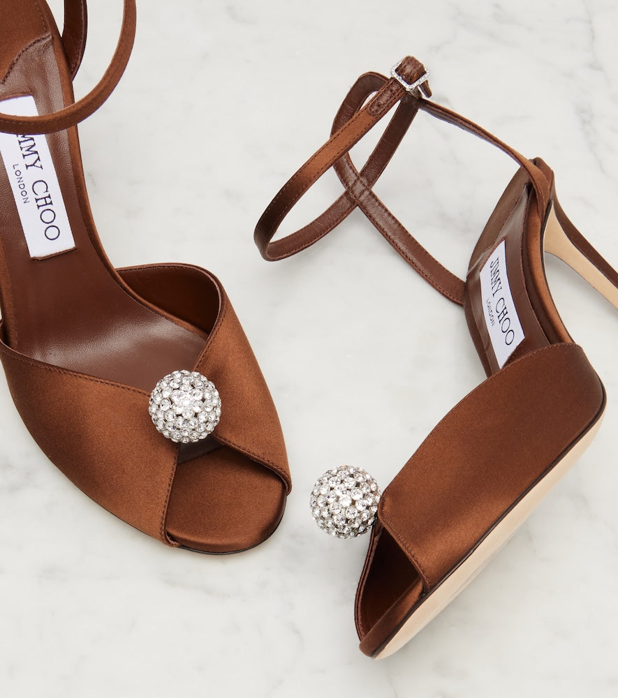Jimmy Choo Sacora 85 satin peep-toe sandals