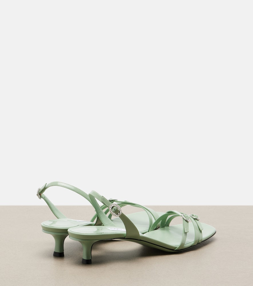 Jimmy Choo Kaira patent leather slingback sandals