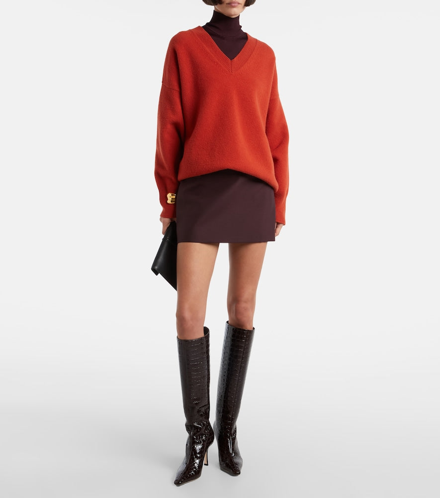 Jimmy Choo Agathe 85 croc-effect leather knee-high boots