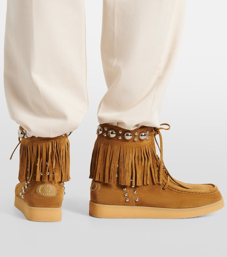Valentino Garavani Nellcote studded suede ankle boots