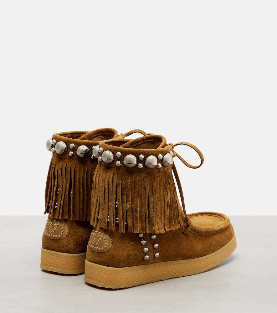 Valentino Garavani Nellcote studded suede ankle boots