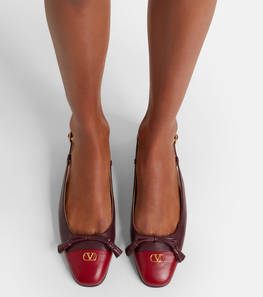 Valentino Garavani Valet Du Roi leather slingback ballet flats