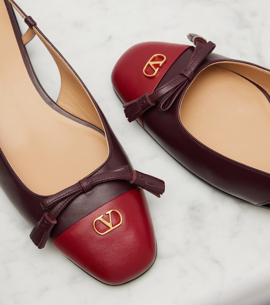 Valentino Garavani Valet Du Roi leather slingback ballet flats