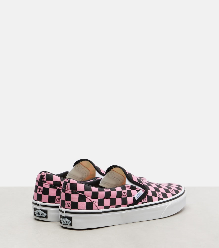 Valentino Garavani x Vans VLogo checked canvas slip-on sneakers