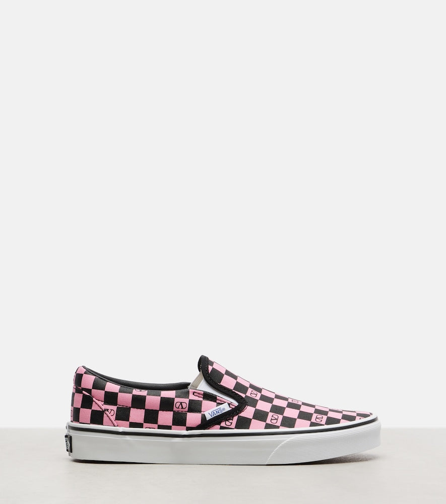 Valentino Garavani x Vans VLogo checked canvas slip-on sneakers