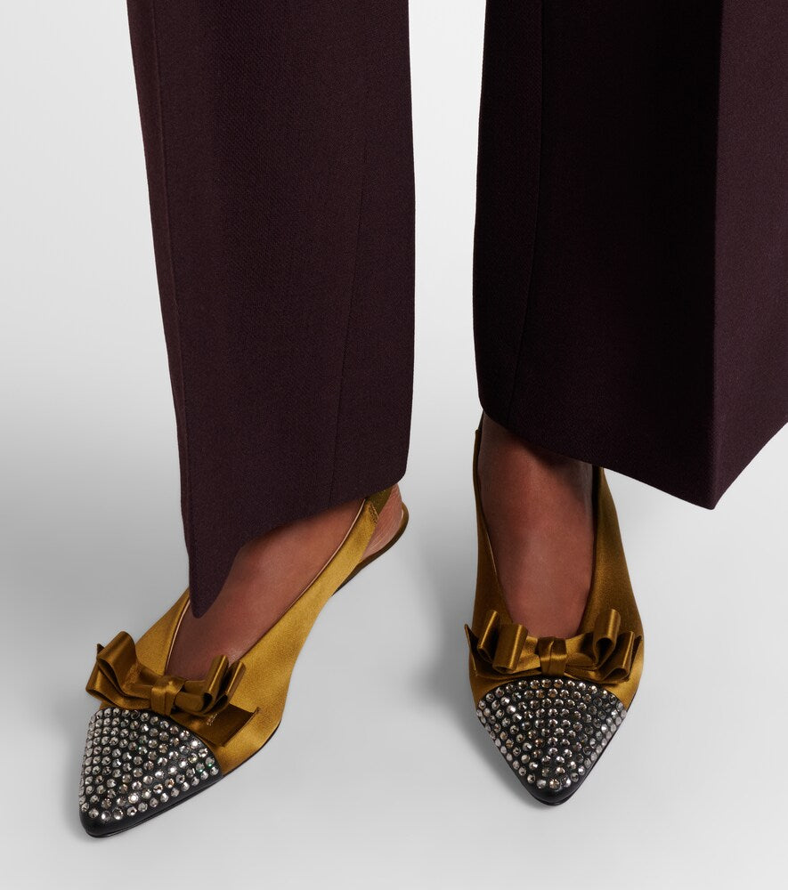 Chloe Alba 20 embellished satin slingback pumps