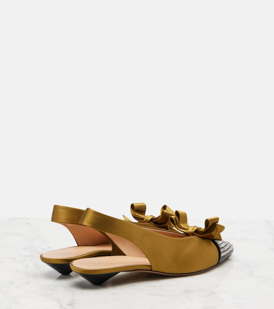 Chloe Alba 20 embellished satin slingback pumps