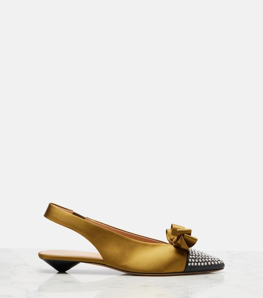 Chloe Alba 20 embellished satin slingback pumps