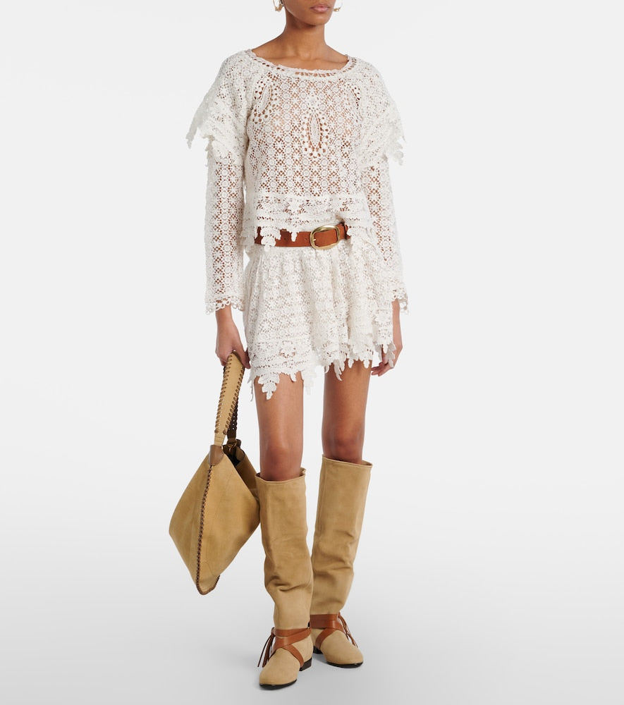 Isabel Marant Silmon leather-trimmed suede knee-high boots