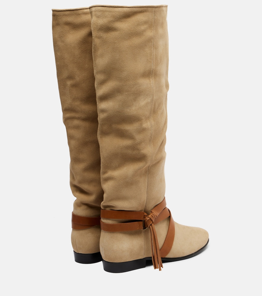 Isabel Marant Silmon leather-trimmed suede knee-high boots