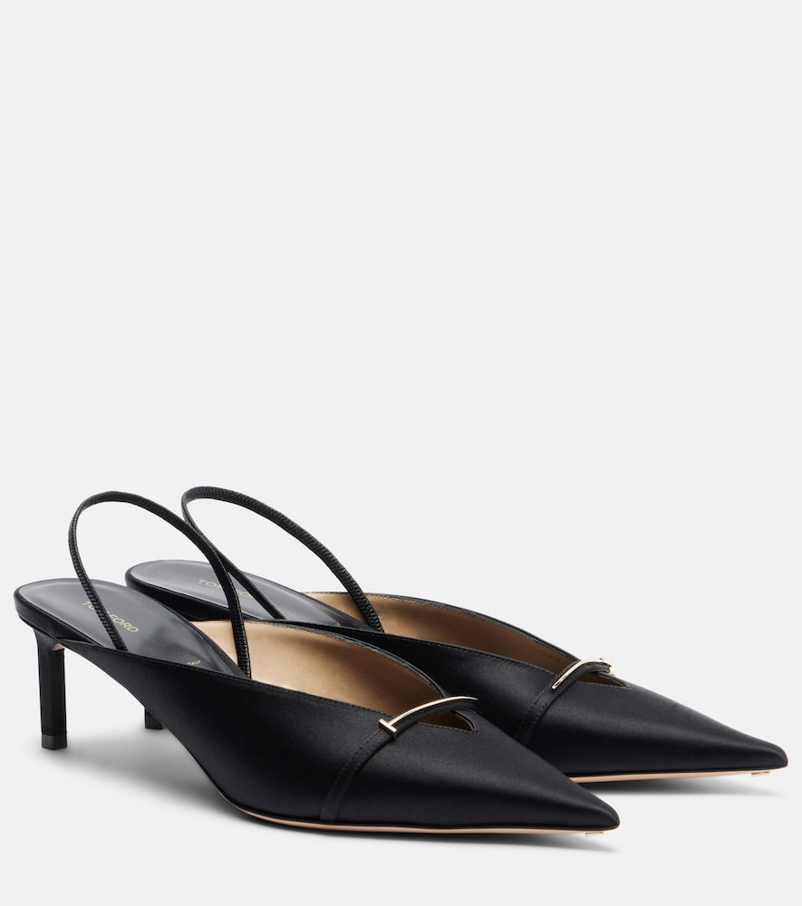 Tom Ford T Icon 55 satin slingback pumps