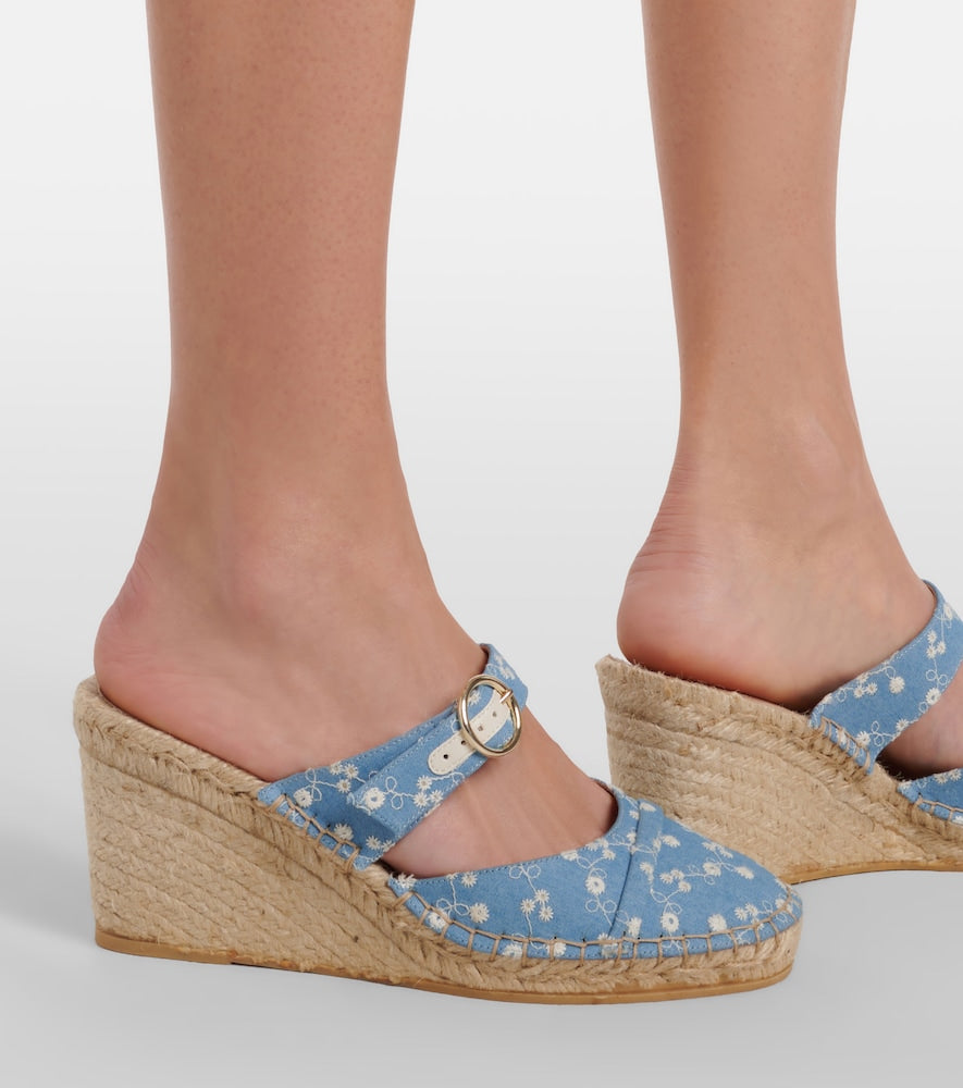 Malone Souliers Farah denim espadrille wedges