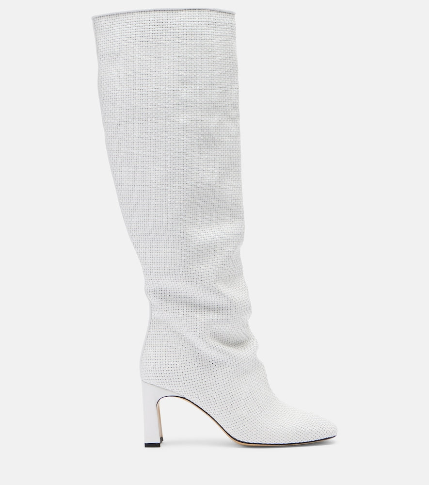 Souliers Martinez Roberta woven leather knee-high boots