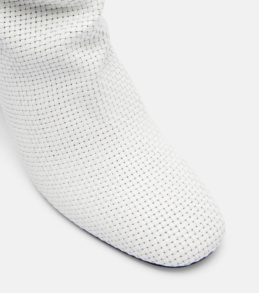 Souliers Martinez Roberta woven leather knee-high boots