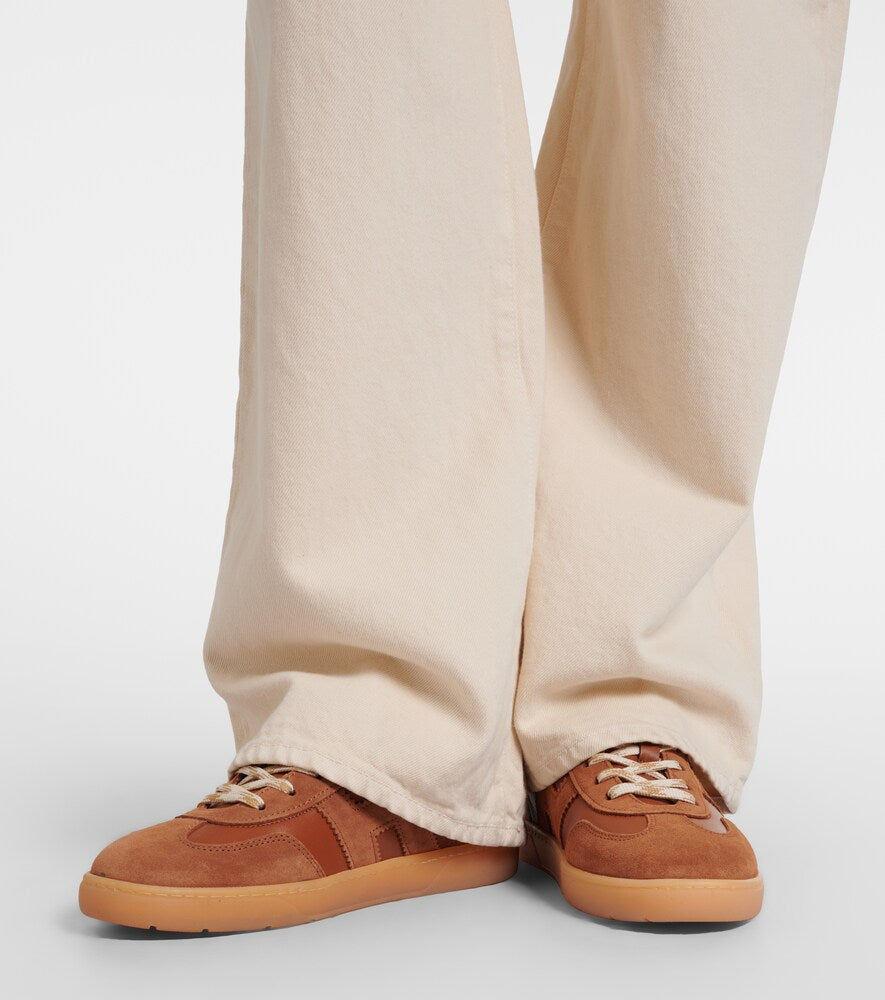 Hogan Cool suede-trimmed leather sneakers