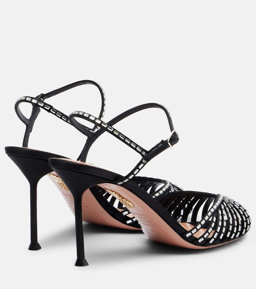 Aquazzura Hold Me 85 crystal-embellished sandals