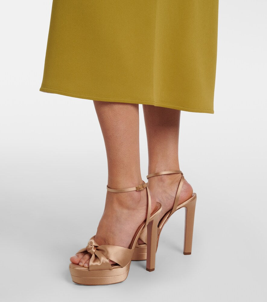 Aquazzura Cupid 130 satin platform sandals