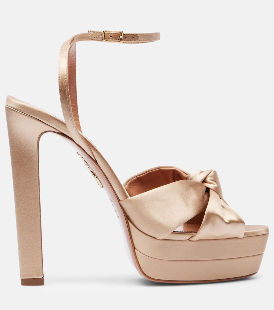 Aquazzura Cupid 130 satin platform sandals