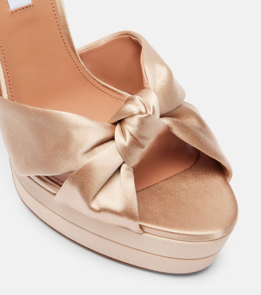 Aquazzura Cupid 130 satin platform sandals
