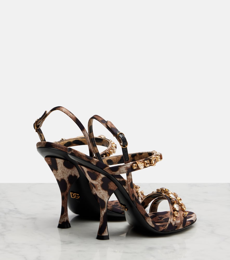 Dolce&Gabbana Keira 2.0 105 leopard-print satin sandals