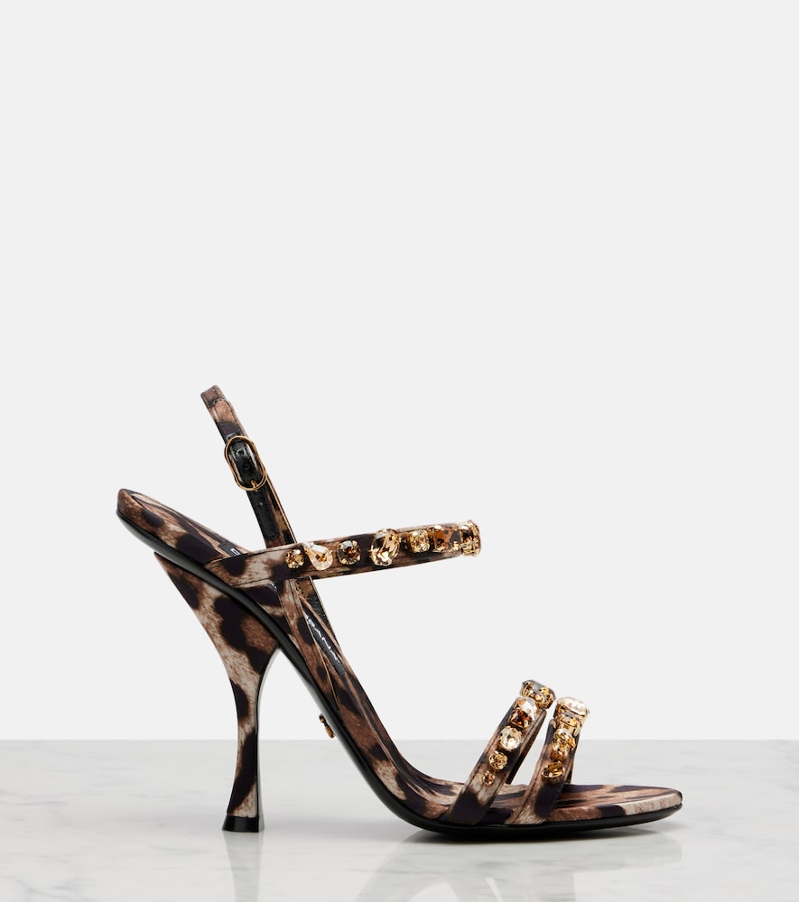 Dolce&Gabbana Keira 2.0 105 leopard-print satin sandals