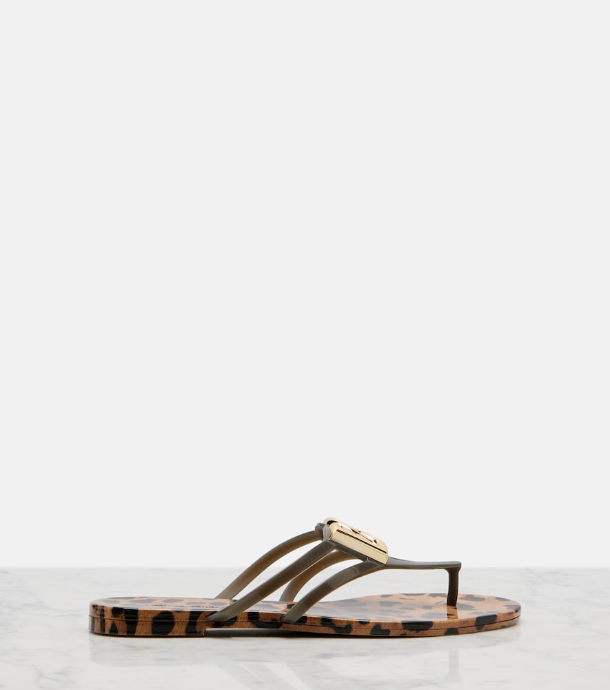 Dolce&Gabbana DG leopard-print thong sandals