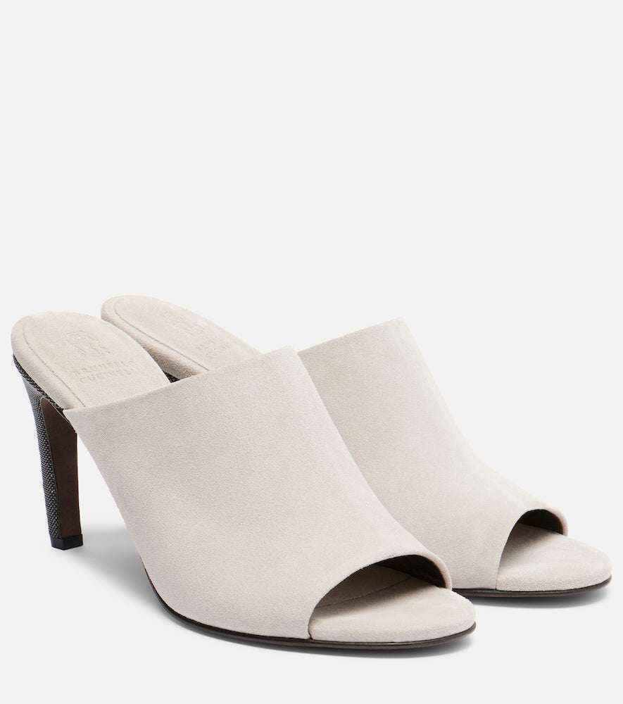 Brunello Cucinelli Monili suede mules