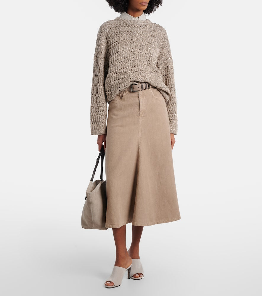 Brunello Cucinelli Monili suede mules
