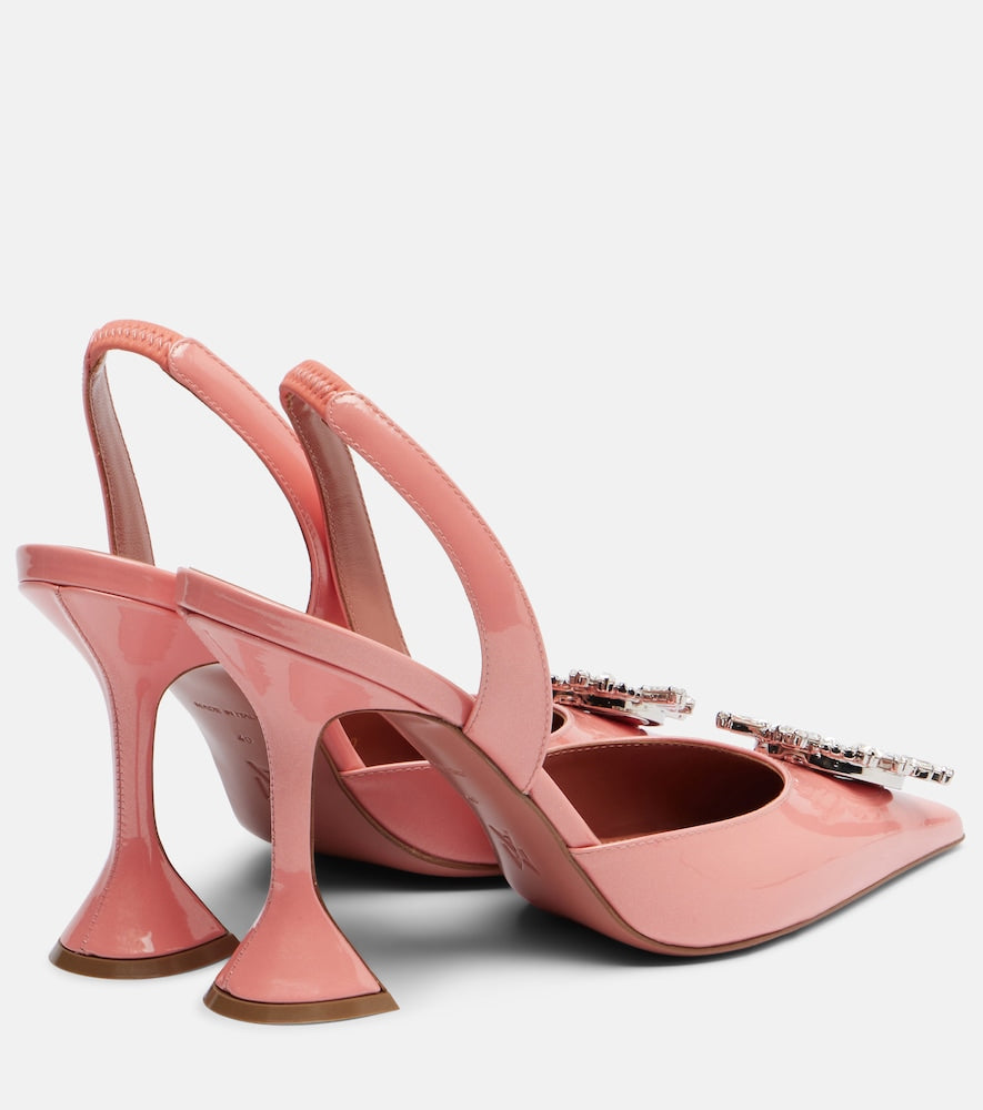 Amina Muaddi Begum 95 patent leather slingback pumps
