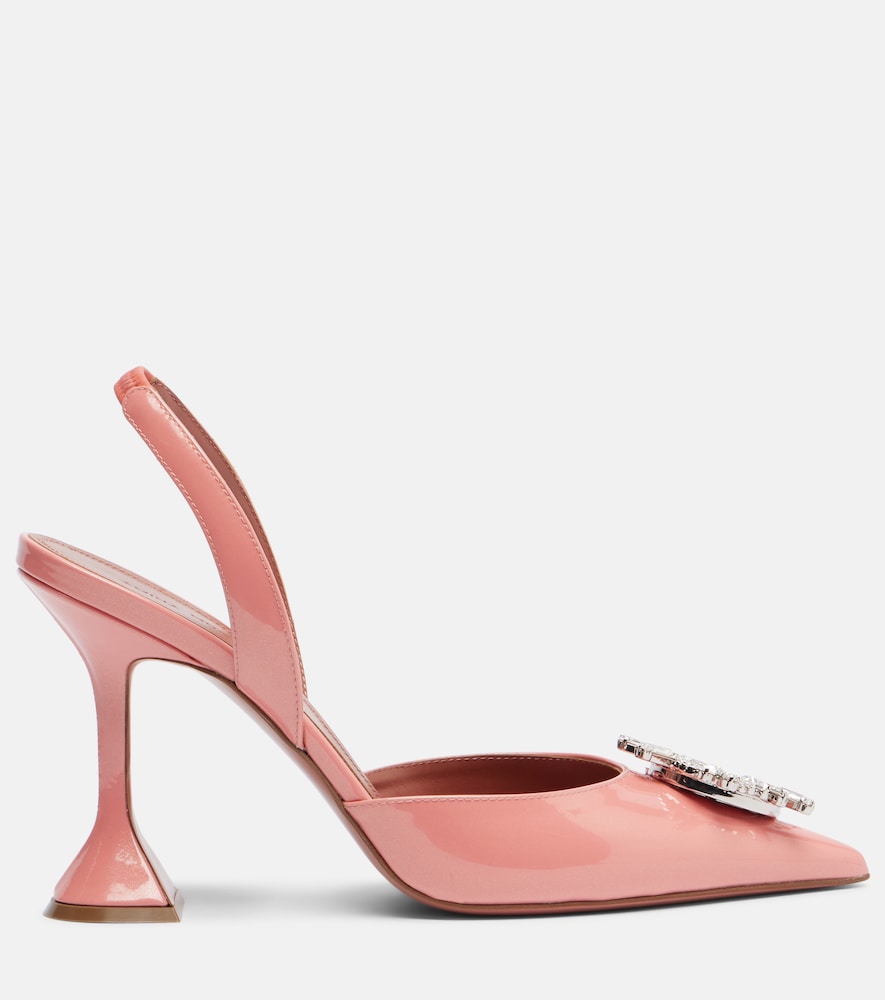 Amina Muaddi Begum 95 patent leather slingback pumps