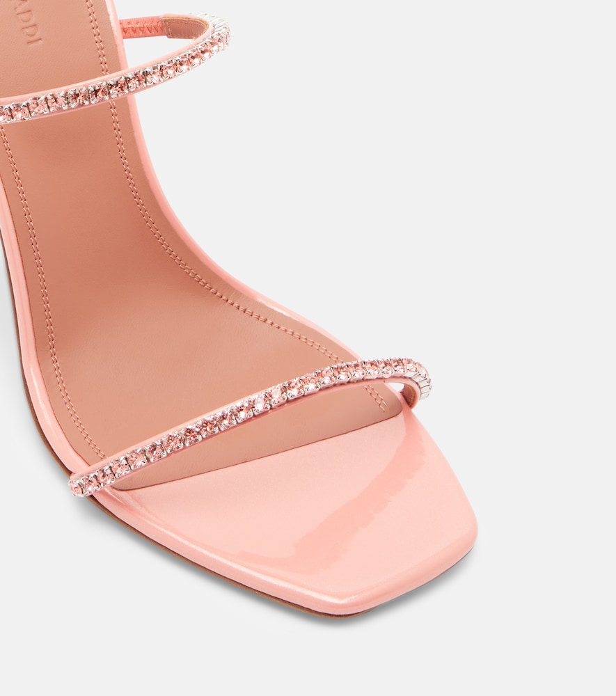 Amina Muaddi Gilda embellished patent leather sandals