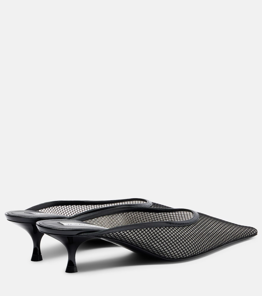 Victoria Beckham Leather-trimmed mesh mules