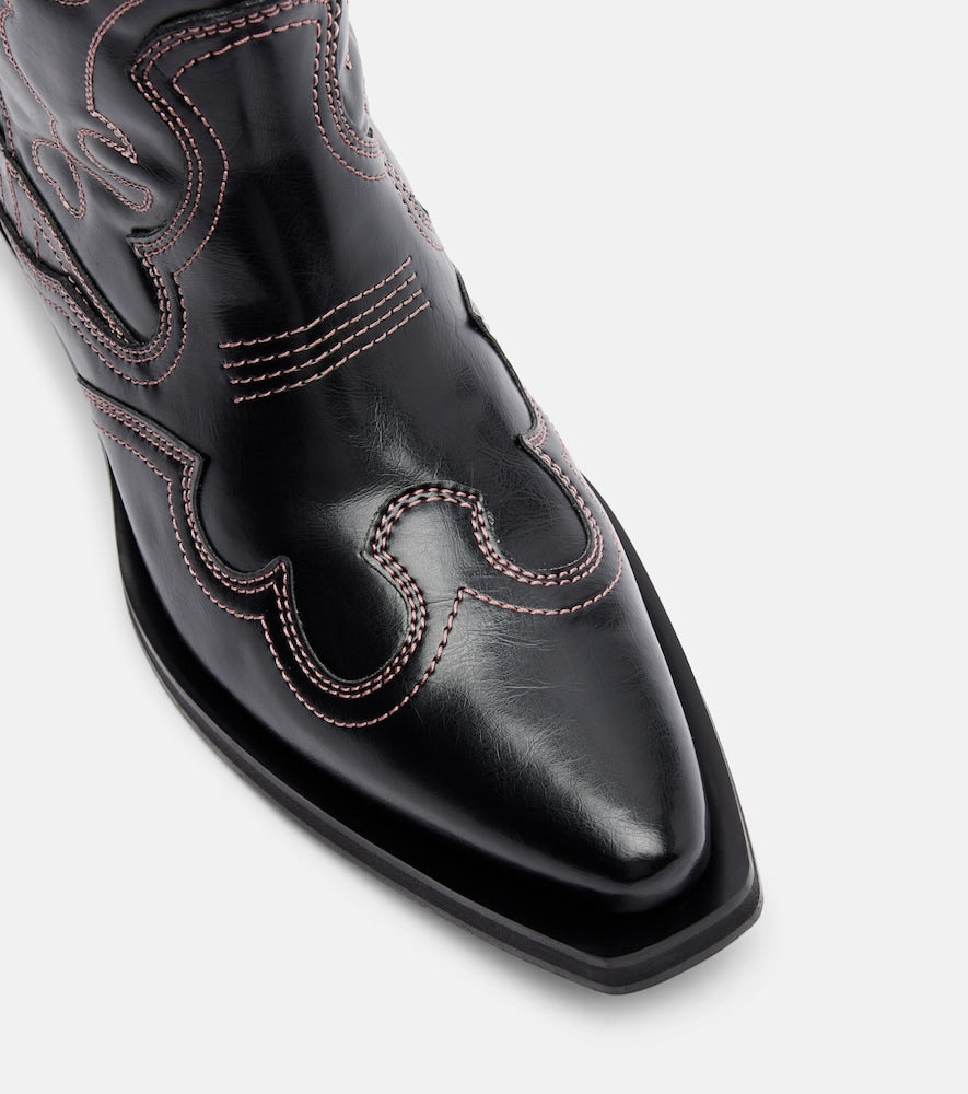 Ganni Mid Shaft embroidered cowboy boots