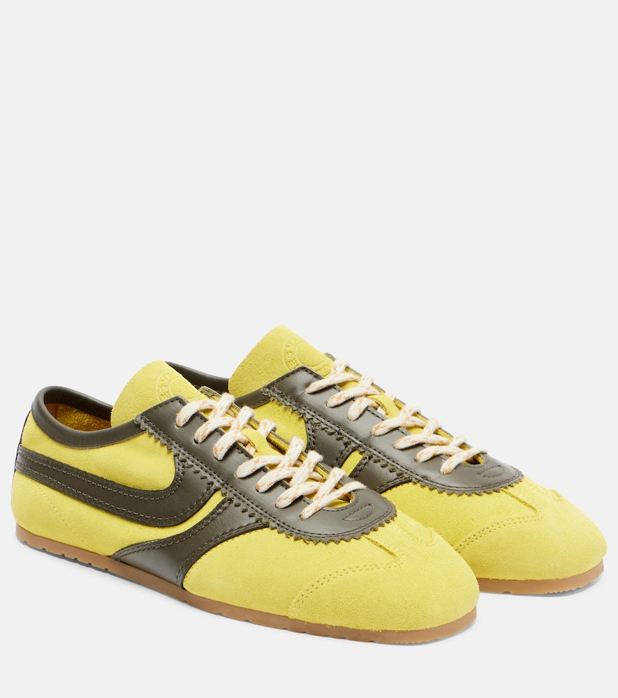 Dries Van Noten Leather-trimmed suede sneakers