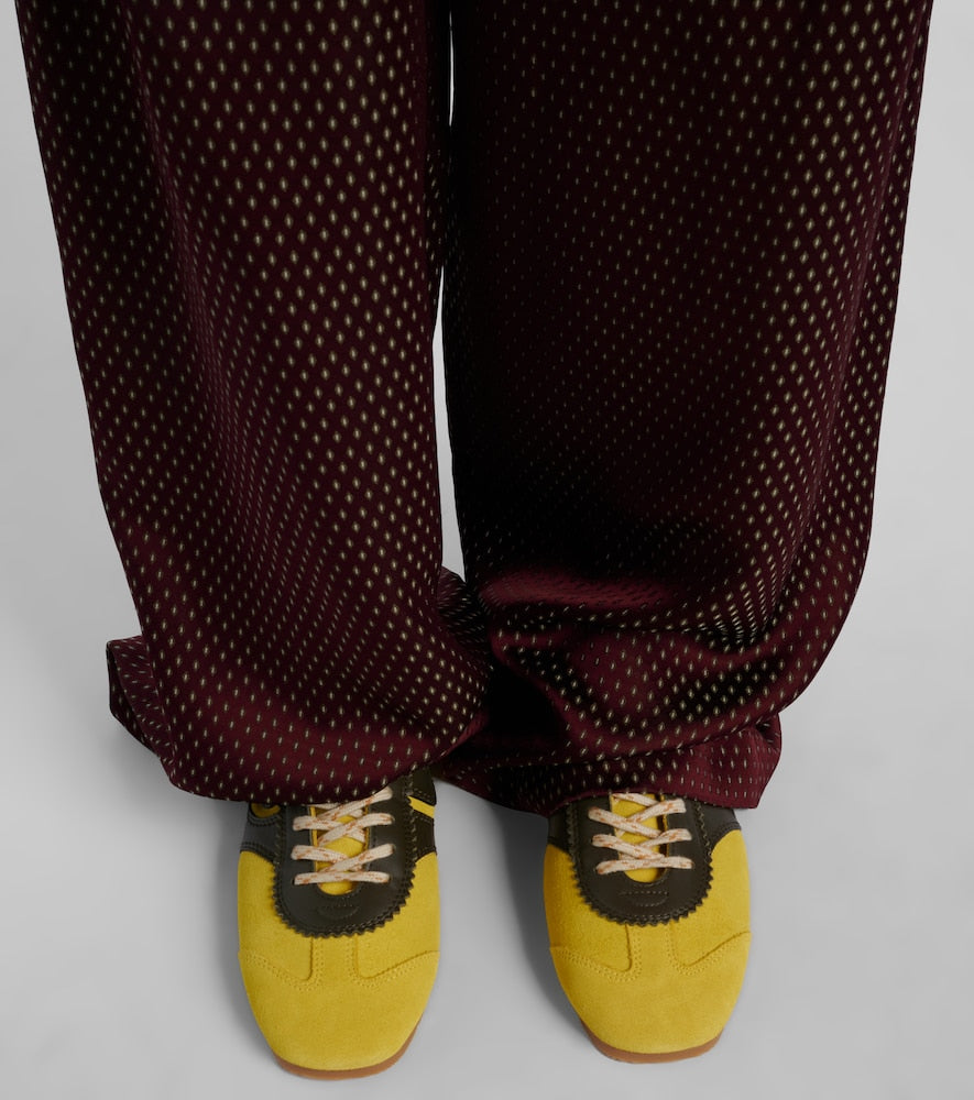 Dries Van Noten Leather-trimmed suede sneakers