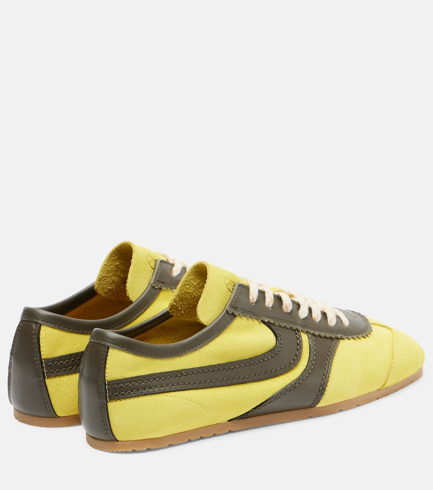 Dries Van Noten Leather-trimmed suede sneakers