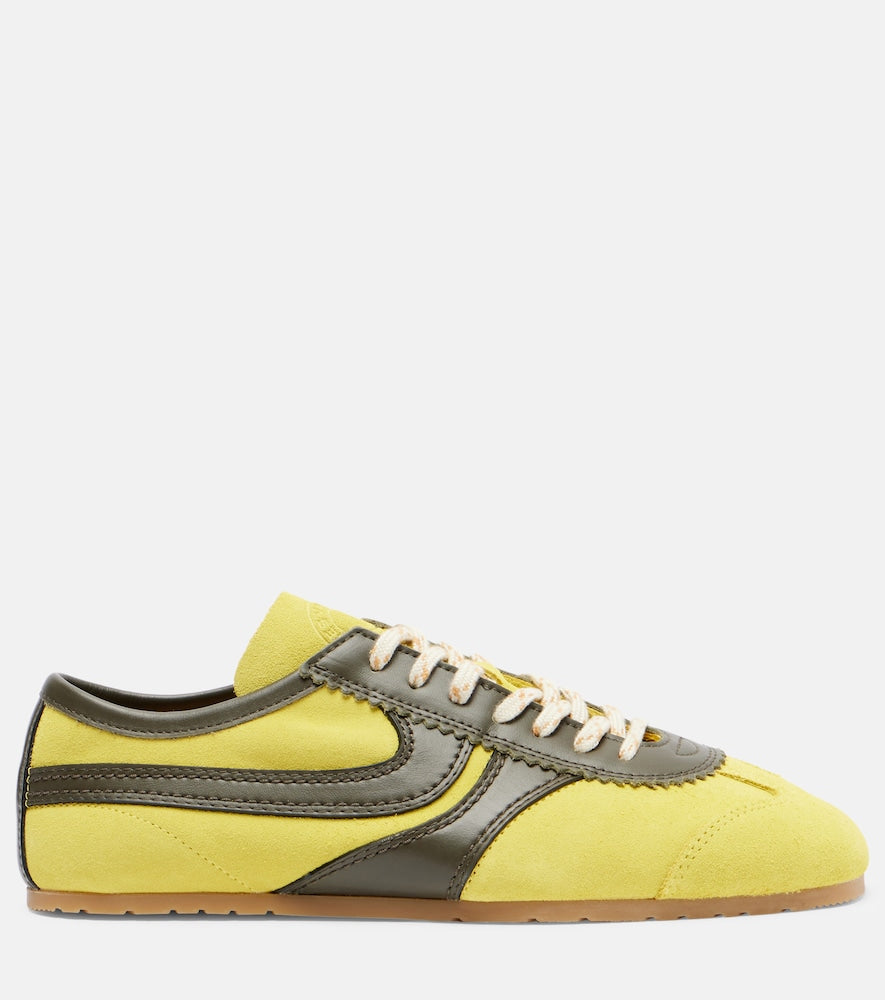Dries Van Noten Leather-trimmed suede sneakers
