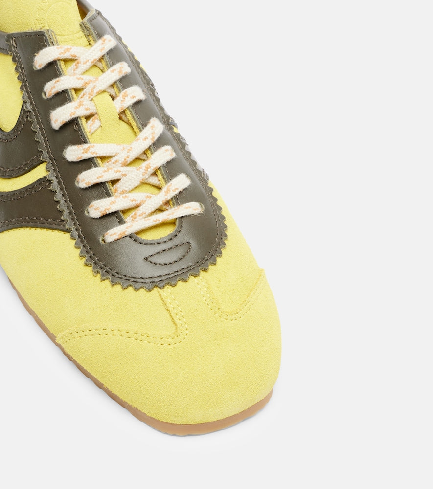 Dries Van Noten Leather-trimmed suede sneakers