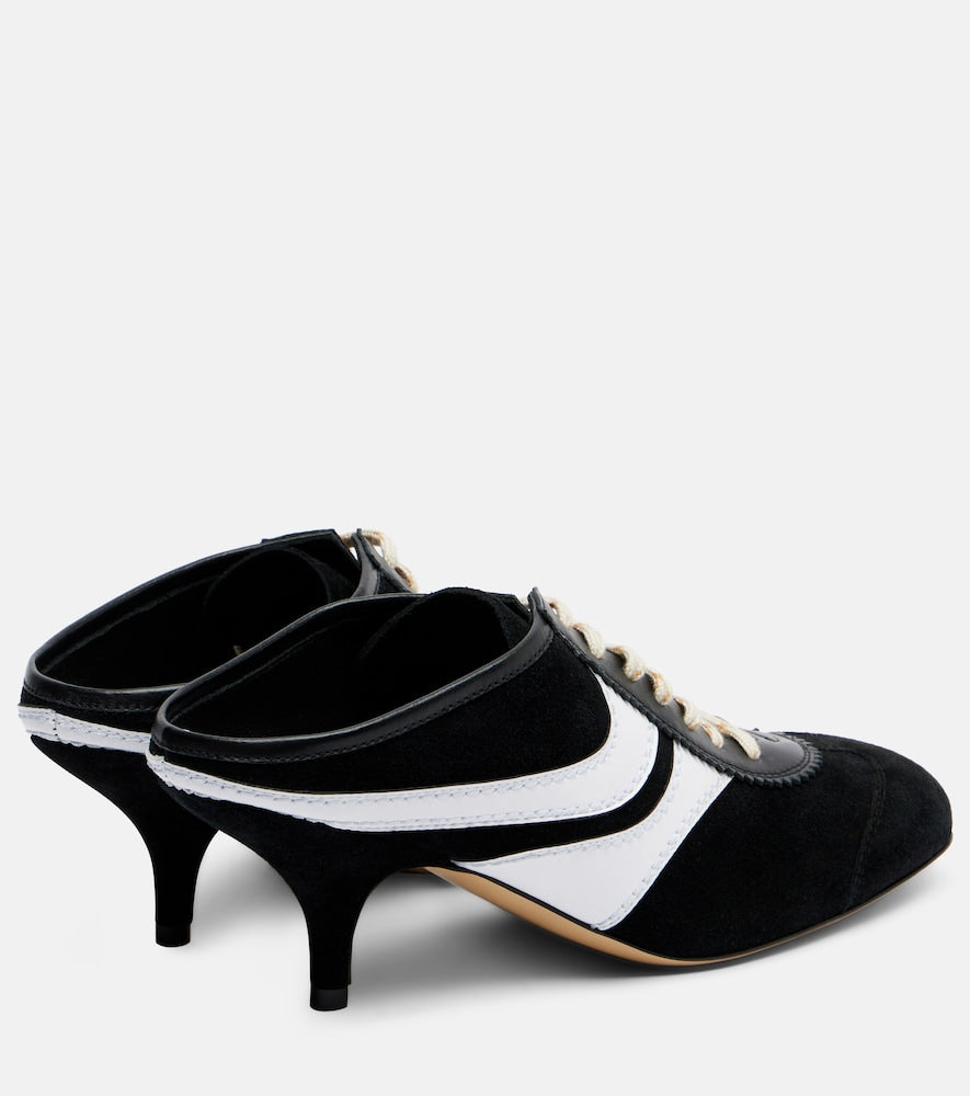 Dries Van Noten 65 leather-trimmed suede mules