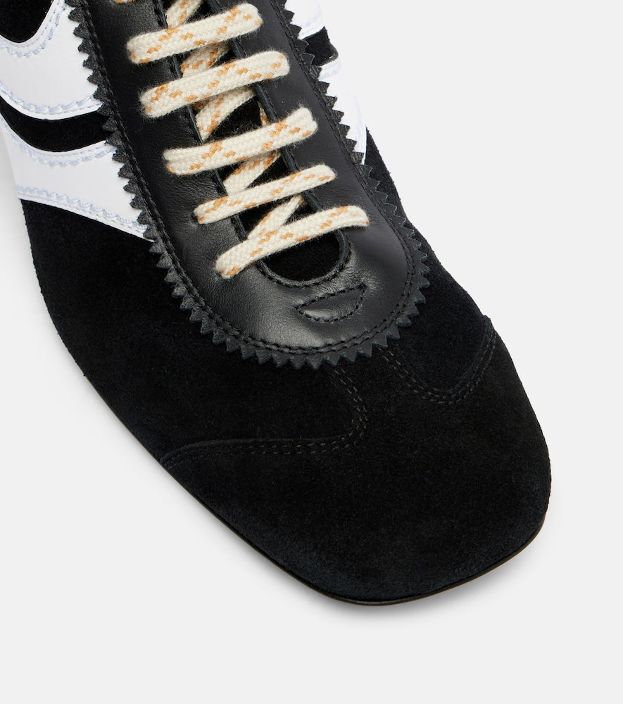 Dries Van Noten 65 leather-trimmed suede mules