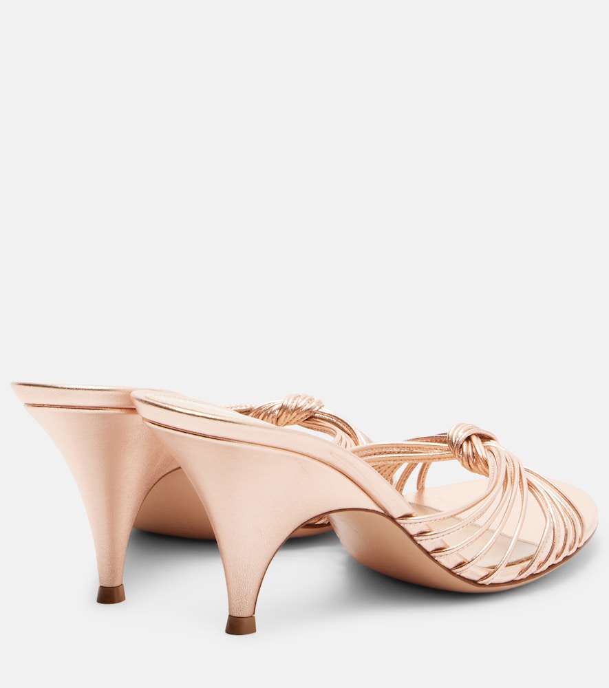 Gianvito Rossi Sofia metallic leather mules