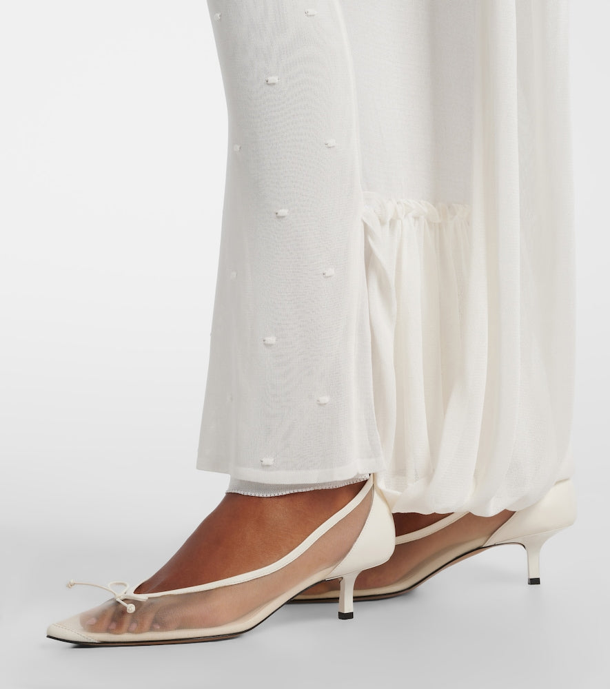 Jacquemus Tourni leather-trimmed mesh pumps