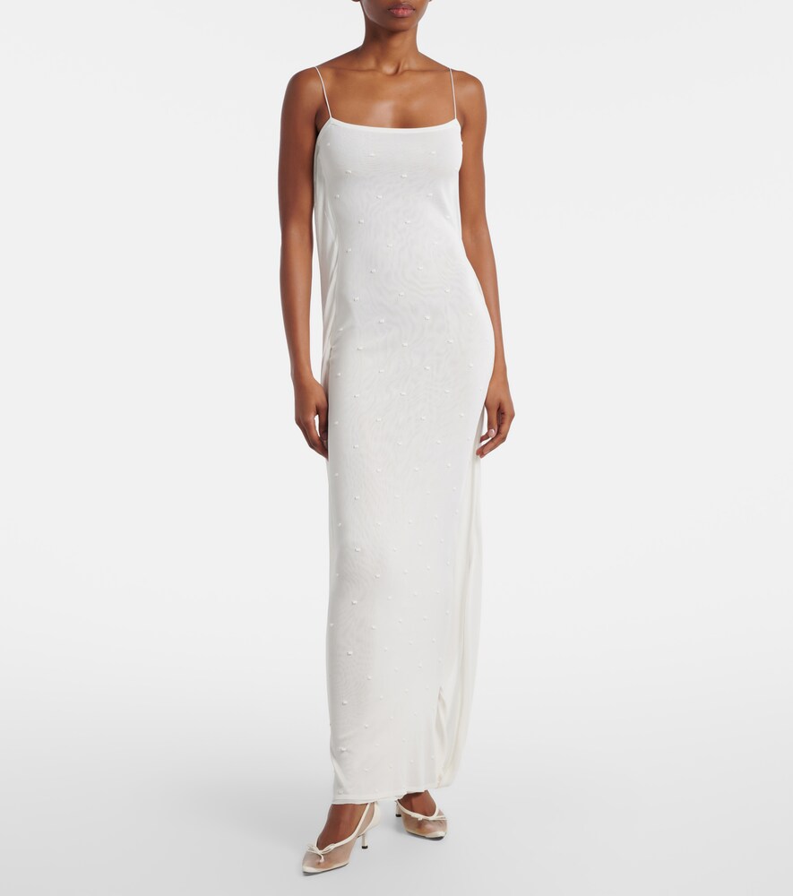 Jacquemus Tourni leather-trimmed mesh pumps