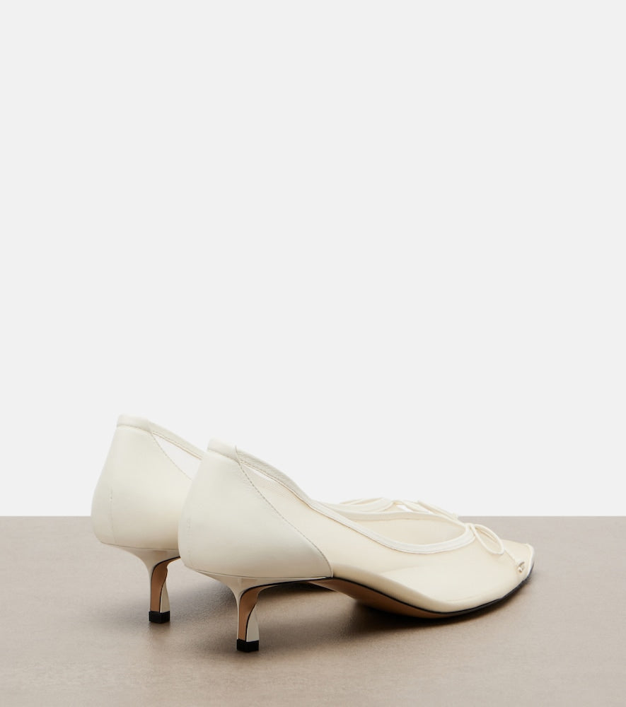 Jacquemus Tourni leather-trimmed mesh pumps