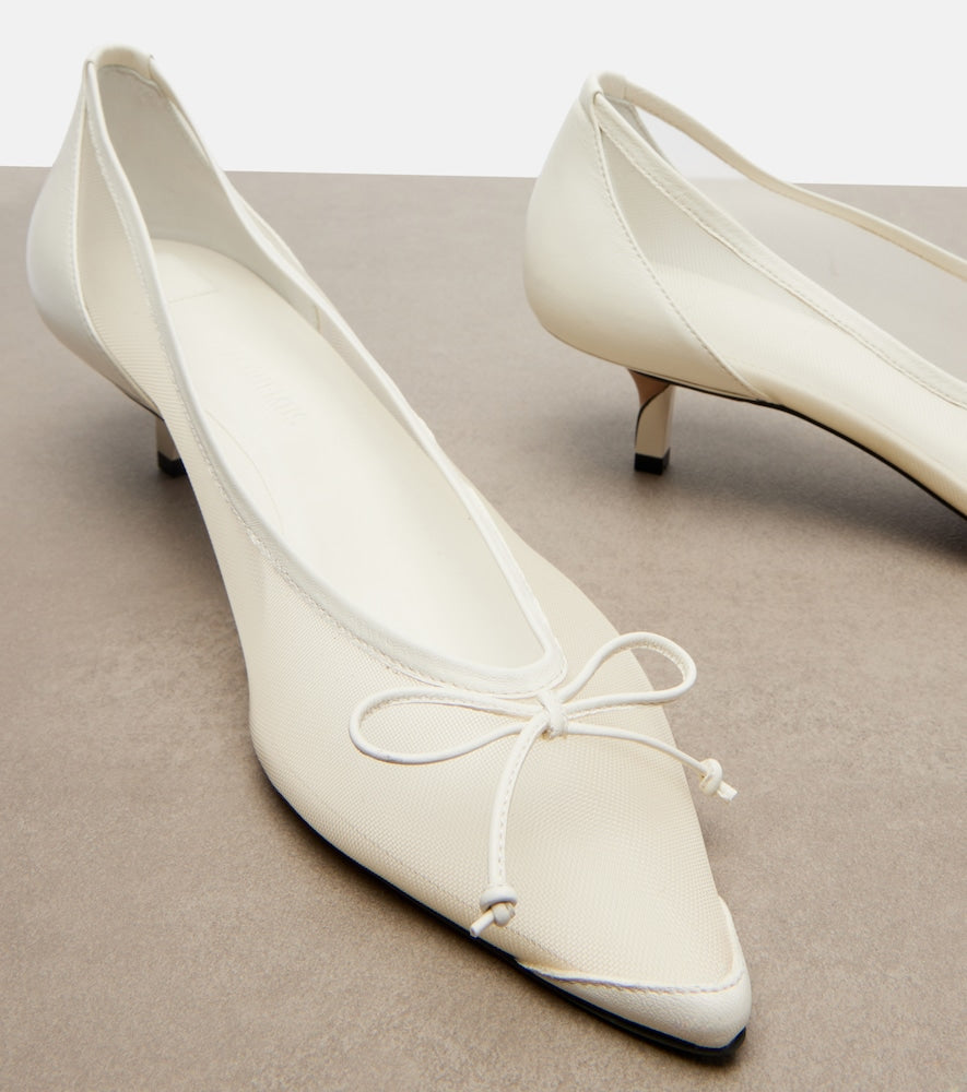 Jacquemus Tourni leather-trimmed mesh pumps