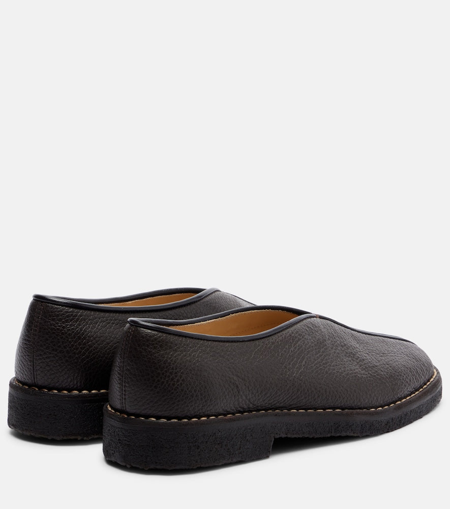 Lemaire Piped leather slip-on shoes