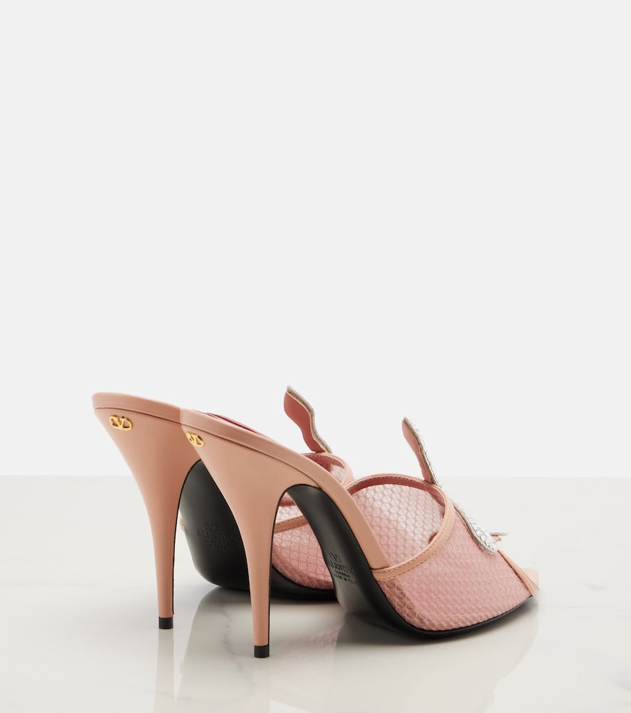 Valentino Garavani Coeur Vipa¨re embellished mesh mules